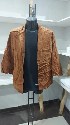 Brown Used Leather Jacket Woman Size M PGC241PI - Image 1 of 4