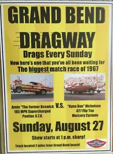 Gran Bend Dragway Beswick/Dyno Don Nicholson 24 Zoll x 32 Zoll Poster. - Bild 1 von 1