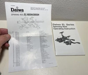Daiwa EL Series Fishing Reel Instruction Booklet and EL1655H 2055H Parts List - Picture 1 of 4