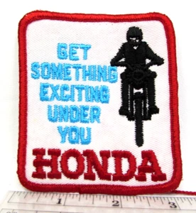 Vintage Get Something Exciting Under You Honda Jacket Patch Motorcycle 1970's - Picture 1 of 3
