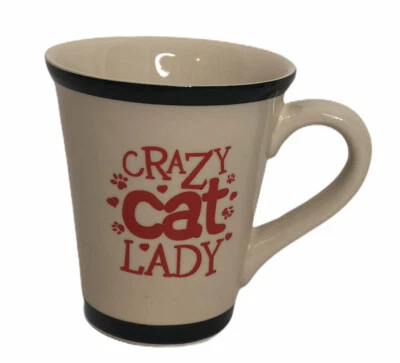 Taza de café grande de gres Coastline Imports Spots Diner Crazy Cat Lady  Foto 1 de 4