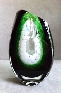 Sliced SOMMERSO VASE Angled Signed "HARVEY '87" Flat Sides 7" Tall - Littleton? - Picture 1 of 13