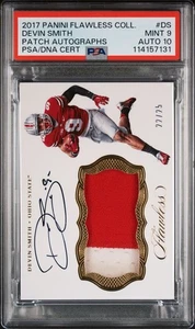 2017 Panini Flawless Patch Autographs /25 Devin Smith PSA 9 MINT AUTO 10 - Picture 1 of 2