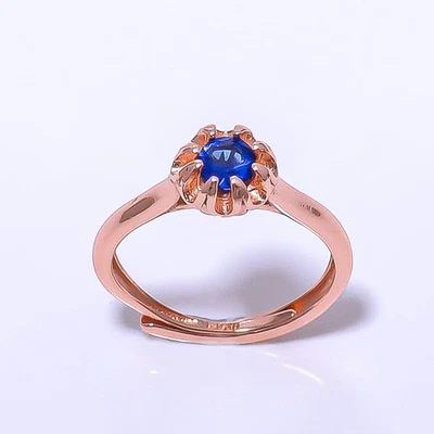 Anillo de joyería plateado zafiro azul (simulado) Adst R7375-2 Foto 1 de 4