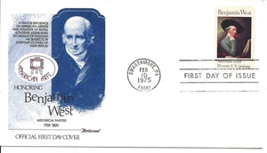 US Scott #1553, First Day Cover 2/10/75 Swarthmore Single Benjamin West - Picture 1 of 1