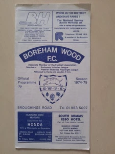 Boreham Wood v Carshalton Athletic, Isthmian League, 1975/6 - Picture 1 of 1