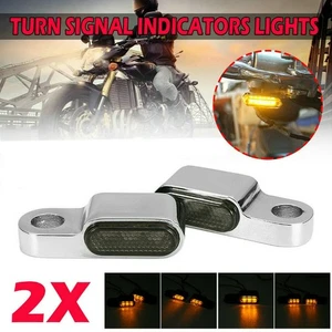 2X Mini Motorcycle LED Turn Signals Blinker Light Indicator Amber Lamp Universal - Picture 1 of 7