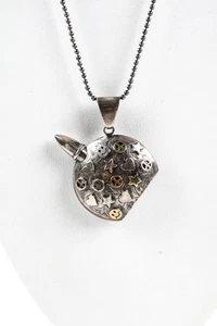 Jasper Womens Sterling Silver Yellow Gold Star Oval Perfume Bottle Necklace - Picture 1 of 8