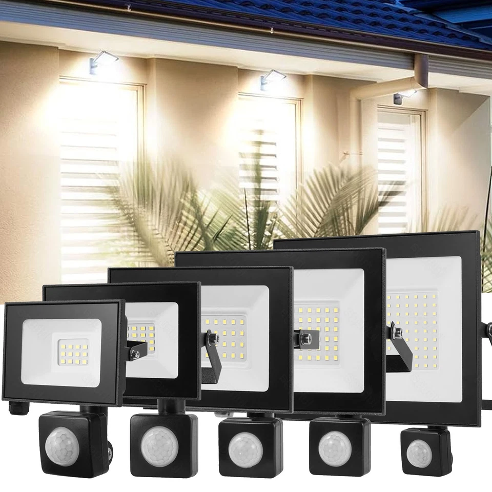 LED Fluter Bewegungsmelder 230V Strahler Scheinwerfer Baustrahler Außenstrahler - Bild 1 von 4