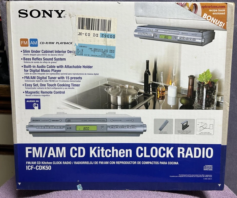 Sony Under Cabinet FM/AM CD Clock Radio ICFCDK50 EXCELLENT CONDITION! W/Remote! - Image 1 of 4