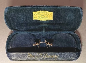 Last Chance Before Scrapping 10kt Pince Nez Fits-U Style Solid Gold Glasses&Case - Picture 1 of 19