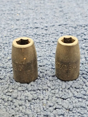 (QTY 2) Proto Tool USA 7414H 1/2" Drive 7/16" Impact Socket 6 Point - Image 1 of 4