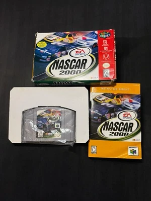 NASCAR 2000 (Nintendo 64 N64, 1999) Complete CIB vtg Video Game - Image 1 of 4