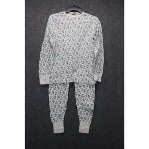Vintage Duofold Pyjama Blumenmuster Long John 2-teiliges Set Baumwolle Wollmischung M/L - Bild 1 von 11