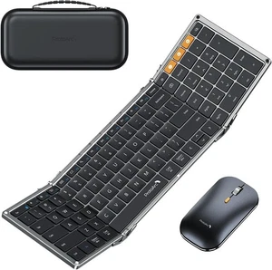 ProtoArc Clavier et Souris Pliables, XKM01 pour Affaires et Voyage - Gris Sidéral - Photo 1/7