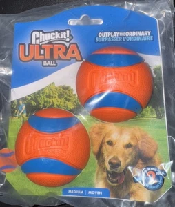 Chuckit! Ultra Ball Hundespielzeug, Medium (2,5 Zoll) 2er-Pack, Rassen 20-60 Pfund Neu in Verpackung - Bild 1 von 2