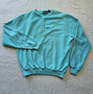 Vintage Patagonia Henley Sweatshirt Women’s Size 8 Teal Blue - Picture 1 of 9