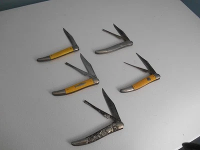 VINTAGE LOT OF 5 COLONIAL, IMPERIAL PROV USA FISH SCALE POCKET KNIVES - Image 1 of 4