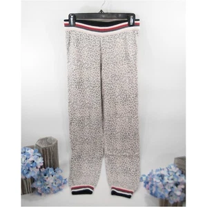 Splendid Wool Rayon Pink Leopard Jogger Sweatpants Size 14 EUC - Picture 1 of 4
