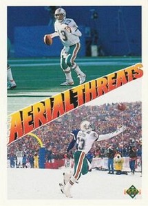 1991 Upper Deck #34 Dan Marino Mark Clayton Miami Dolphins HOF