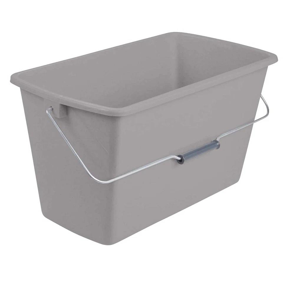 Putzeimer Wassereimer Wischeimer mit Stahlbügel rechteckig 14 Liter grau - Bild 1 von 1
