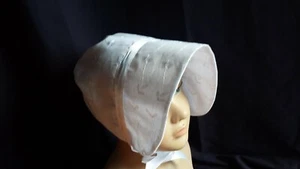 Baby Girl White Eyelet Christening/Baptism Bonnet Sun Hat Brim Size 0-24 Months - Picture 1 of 6