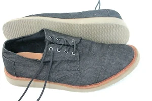 Toms Herren Halbschuhe Oxford-Schuhe Größe 11 Grau Canvas Schnürschuhe Freizeit Karriere Schuhe - Bild 1 von 10