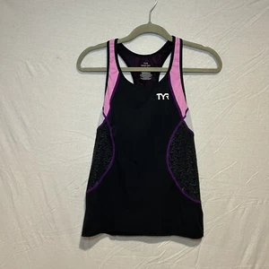 TYR Womens Triathlon Tank Top Stretch Sleeveless Back Pocket Medium - Picture 1 of 7
