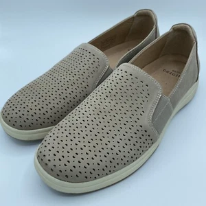 Earth Origins Elin Leather Slip-On Casual Shoes Beige Nubuck Tan Size 11M / 12M - Picture 1 of 8
