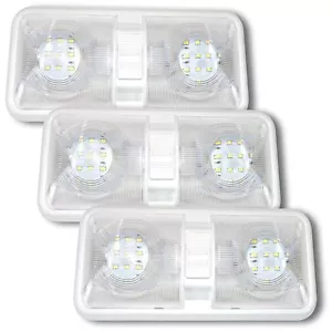 3x Leisure LED RV Interior Led Ceiling Light Boat Camper Trailer double Dome 12V - Bild 1 von 7