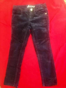GYMBOREE sz 5 Girls Navy Blue Corduroy Skinny Fit Pants Metallic Gold - Picture 1 of 4