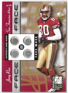 JERRY RICE 2001 DONRUSS ELITE FACE 2 FACE GAME-WORN MASK CARD #4/100! - Picture 1 of 1