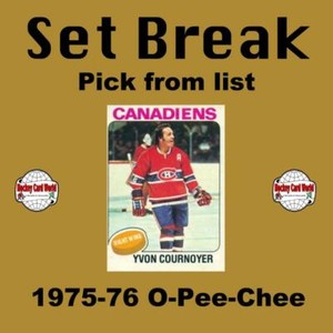 (HCW) 1975-76 O-Pee-Chee NHL Hockey Cards Set Break #5 - Pick From List