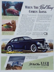 1939 anuncio impreso vintage de motores Nash When the real thing comes own - Imagen 1 de 1