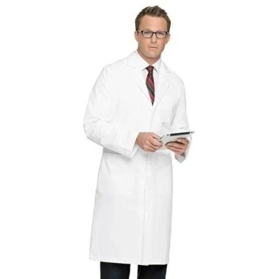 Landau Full-Length White Twill Lab Coat, Size 38 NEW - Image 1 of 4