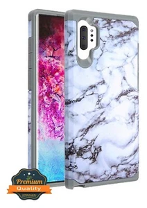 Funda protectora híbrida de goma con patrón de mármol para Samsung Galaxy Note 10/Plus - Imagen 1 de 5