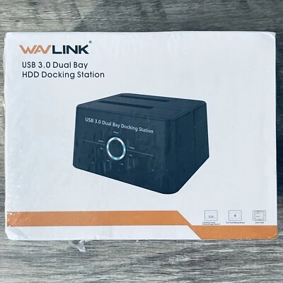 NEW Wavlink USB 3.0 to SATA Dual Bay Hard Drive Docking Station WL-ST334U NOS - Image 1 of 4