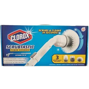 Clorox Deluxe Scrubtastic Power Scrubber 3 Brush Heads Rechargeable