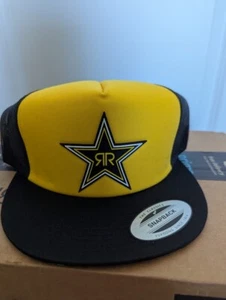 Rockstar Energy Mütze Cap Herren Snapback schwarz/gelb Klassiker Trucker Mesh - Bild 1 von 2