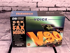 Modem fax DSI DIGICOM SYSTEMS INC 56K PCI Windows 95/98 NEUF NOS vintage - Photo 1/6