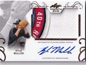 Kyle Muller 2016 Leaf Trinity Worn Jersey Auto Great Patch Braves Rookie Logo - Bild 1 von 2