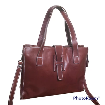 Cartera/bolso de mano/brossbody I MEDICI Firenze de cuero borgoña Foto 1 de 4