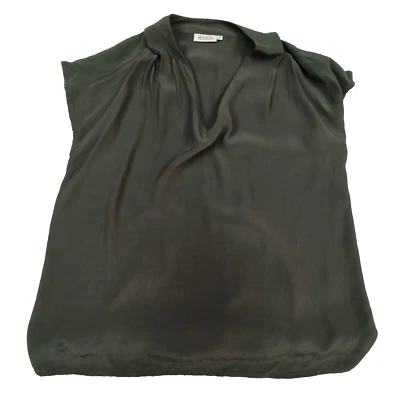 Masai Mujer Blusa TALLA S Gris Viscosa Corte Holgado Capucha Drapeado Pico Top S - Imagen 1 de 4