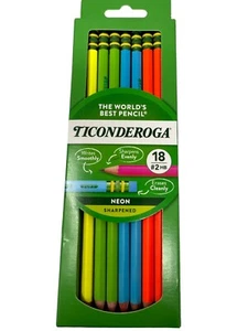Neon Pencils, 2 Pre-Sharpened Wood Pencils with Erasers, 18-Count - Picture 1 of 2