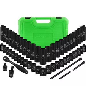 1/4" Drive Impact Socket Set SAE Metric Extension Bar Impact Universal Joint Crv - Picture 1 of 11