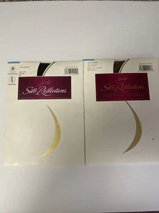 Hanes Silky Sheer Gentlebrown & Black Pantyhose Control Top Sandalfoot Size AB - Picture 1 of 4