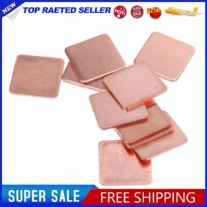 10 pcs 20mmx20mm 0.5mm Heatsink Copper Shim Thermal Pads for Laptop - Photo 1/3