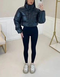 Leggings para damas y mujer sin costuras cintura alta talla nuevo negro liso - Imagen 1 de 10