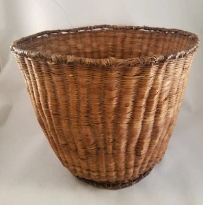 Großer antiker Hopi Third Mesa indischer geflochtener Pfirsichkorb 9" x 11 3/8" - Bild 1 von 9