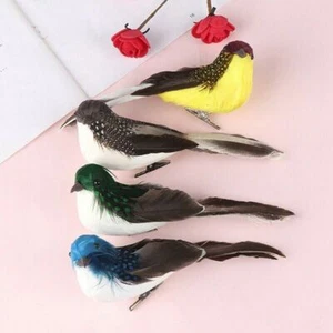 Mini Decoraciones de Jardín. Adorno Pluma Artificial Espuma de Boda Palomas Falsas Pájaros - Imagen 1 de 16
